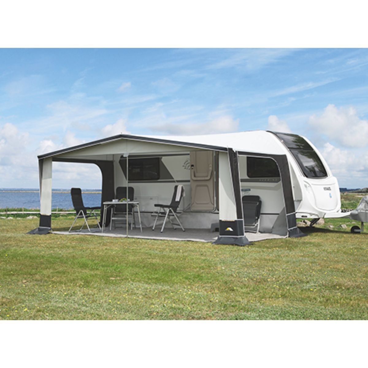 DWT Wohnwagen-Vorzelt JUBILEE 40 Gr. 10 Umlaufmass 821-850 cm Tiefe 270 cm Travel-Paket Alu-Gestaenge - 122170TALU