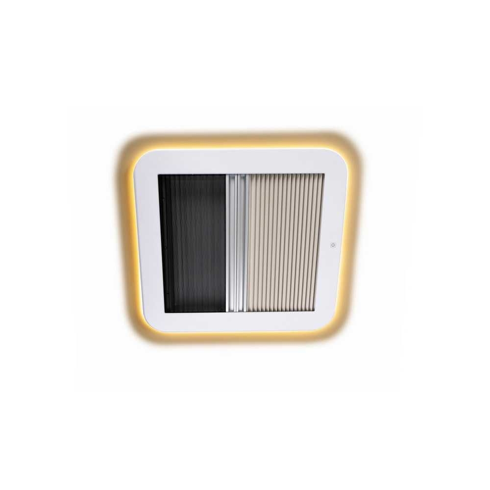 CARBEST Dachhaube SkyLight 400 x 400 mm ohne Zwangsbelueftung mit LED Dachstaerke 28-50 mm Grau getoent - 318021