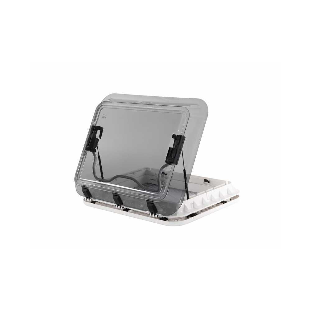 CARBEST Dachhaube 700 x 500 mm mit Zwangsbelueftung Dachstaerke 25-60 mm Grau getoent - 318540