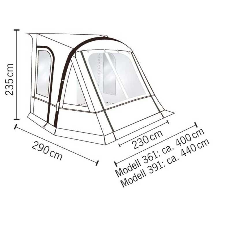 REIMO TENT aufblasbares Vorzelt fuer ADRIA ACTION 361 - 936680